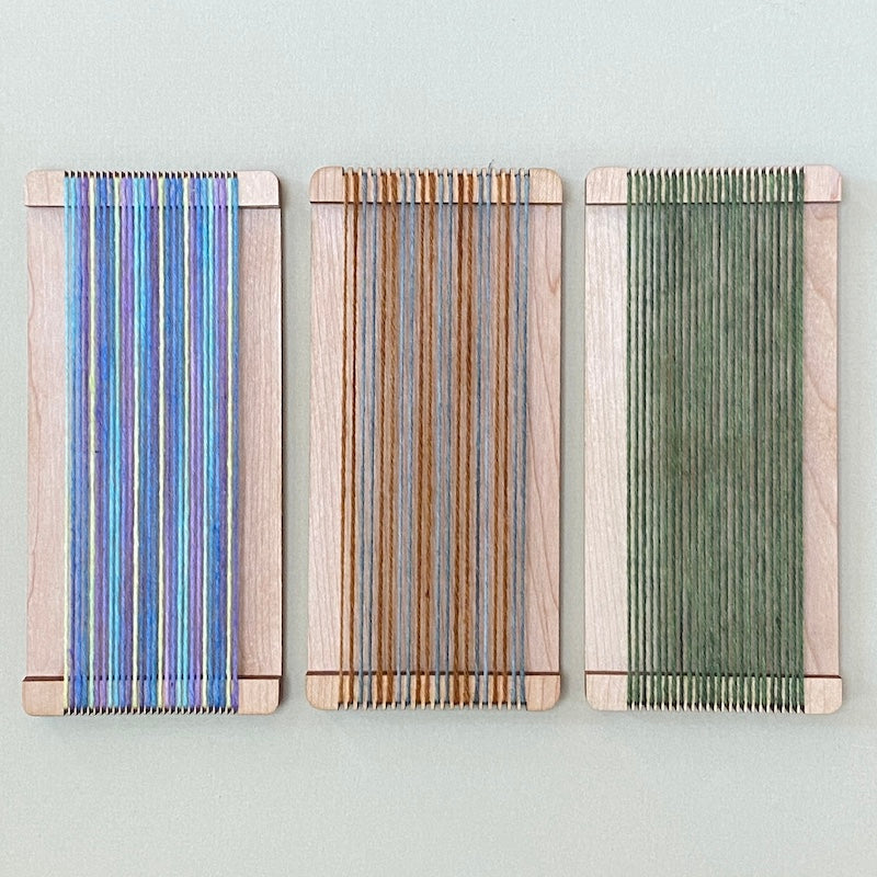 Size 8, 10, and 12 warped mini looms.