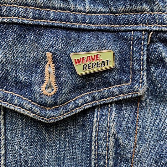 Weave, Repeat Enamel Pin