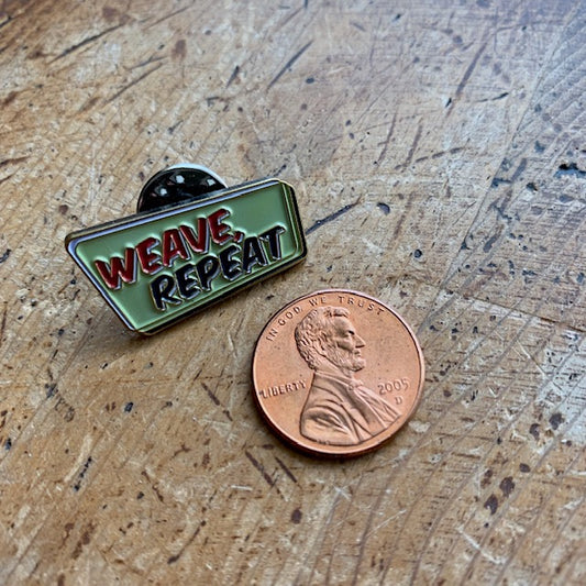 Weave, Repeat Enamel Pin